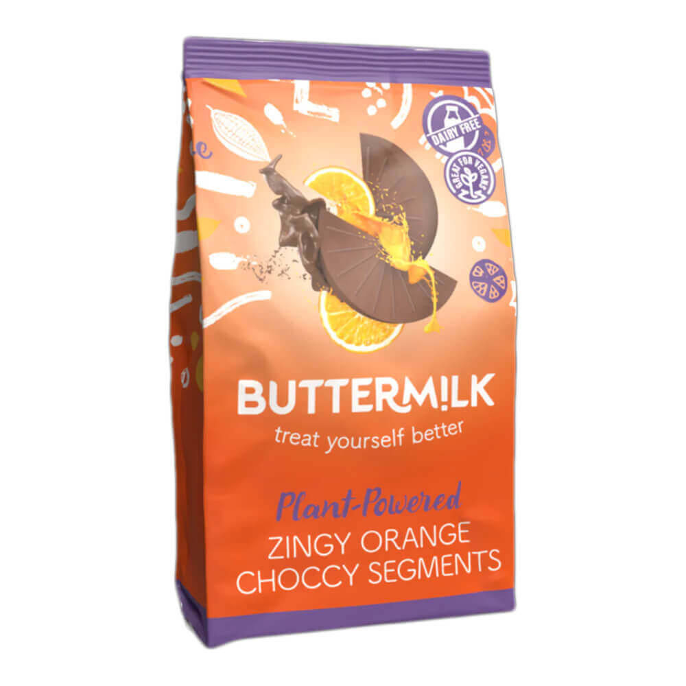 Buttermilk Zingy Orange Choccy Segments Dairy Free 100g